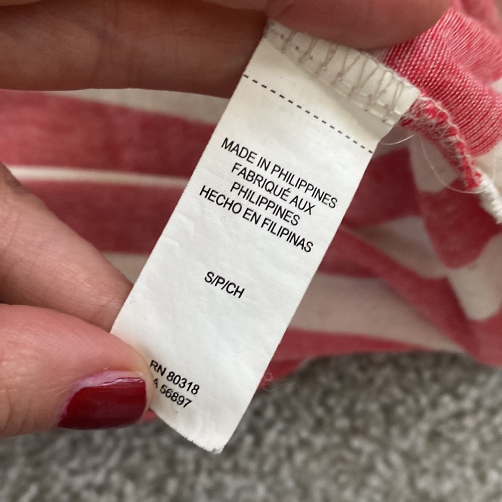 LUCKY BRAND Red & White Stripe Front Pocket Thermal Long Sleeve Top - Picture 12 of 14